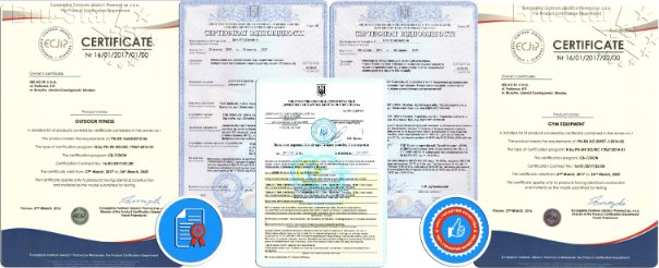 Сертификаты компании производителя Bru-Star